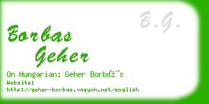 borbas geher business card